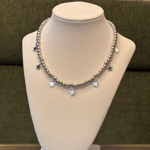 New handmade Silver Star Charm Beaded Necklace choker
